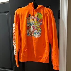 Nickelodeon Orange Hoodie Sweatshirt Size M